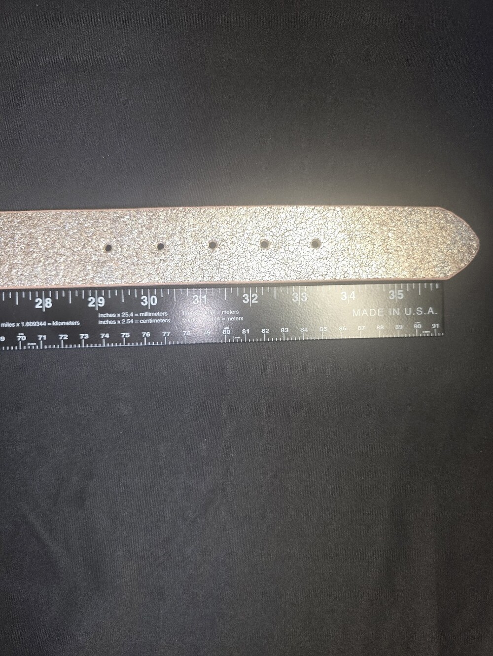 Vintage Leatherock Oversized Pink Rhinestone Flower Metallic Belt S - Picture 15 of 16